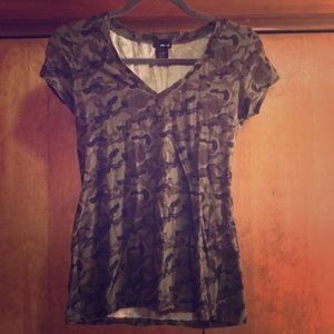 Camo v-neck shirt